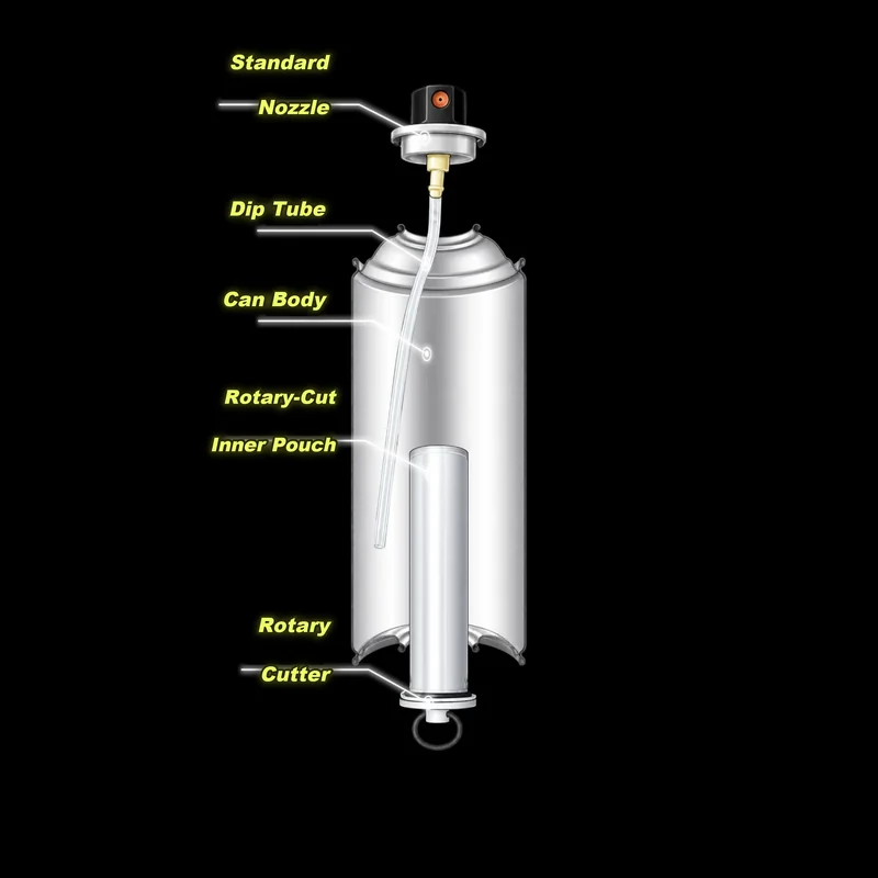 Recessed Rotary-Cut 2K Aerosol Can